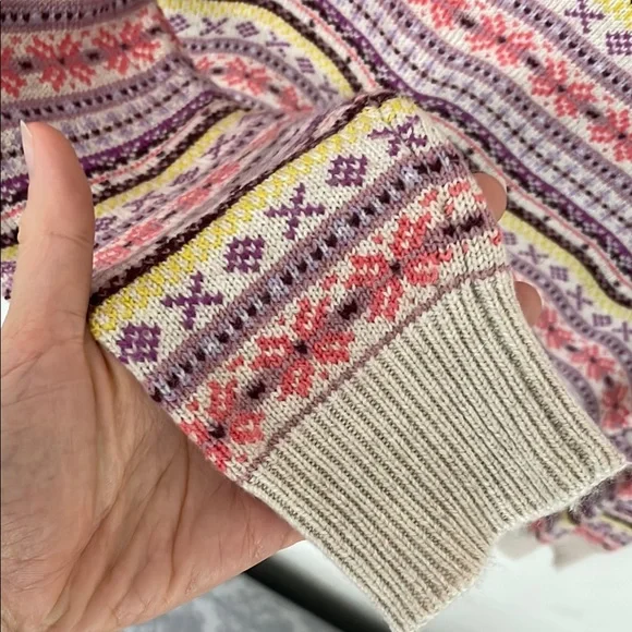 Boden Women's Lilac and Cream Patterned Sweater - Picture 3 of 9